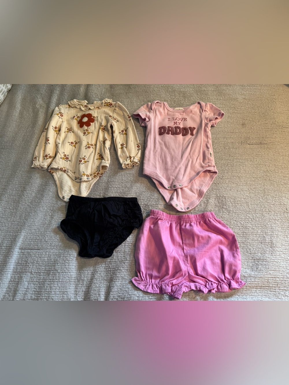 Pink "I Love My Daddy" Onesie & Mix Baby Outfit Set